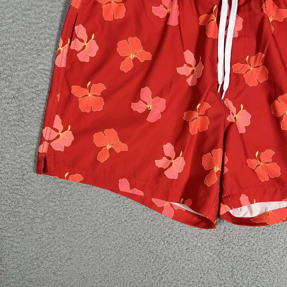Bear Bottom Shorts Mens XXL Red Floral 5.5